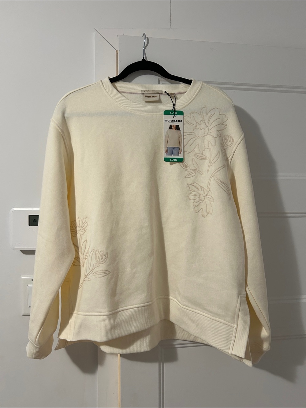 Scotch & Soda Cream Floral Crewneck Sweatshirt